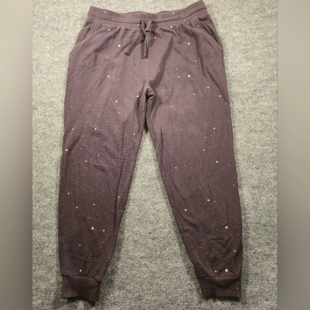 Peloton Rose Gold Speckled Athleisure Jogger Sweatpants L Metallic Paint‎ Drip
